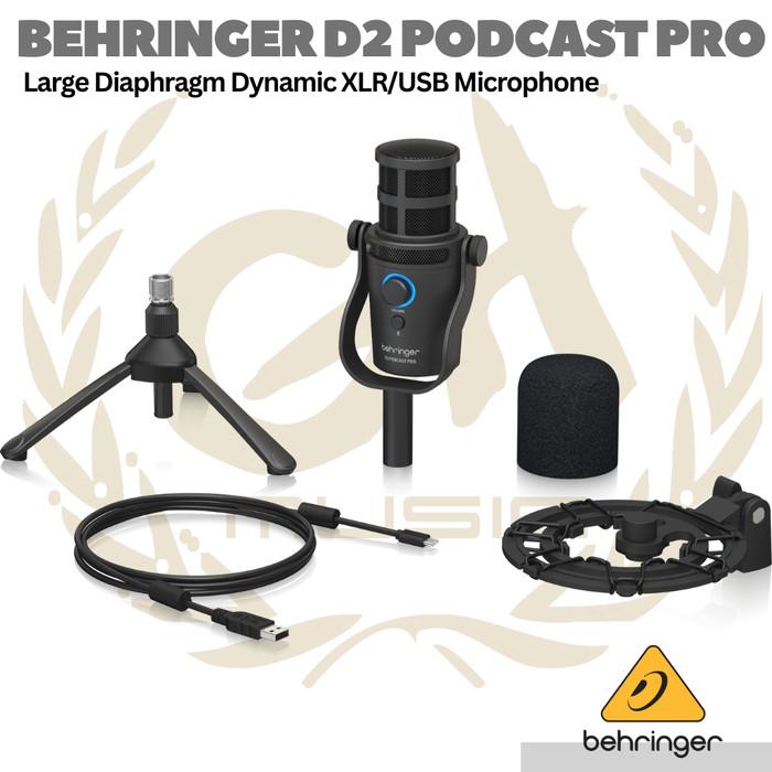 Behringer D2 Podcast Pro Large Diaphgram Dynamic USB/XLR Microphone