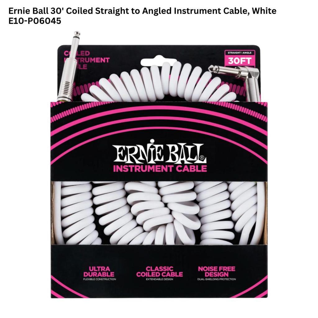 Ernie Ball 30' Coiled Instrument Cable Coiled 30FT - Kabel Instrumen 9.14m PVC