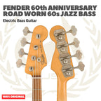 Fender 60th Anniversary Road Worn 60s Jazz Bass Guitar, 3-Colour Sunburst - Bass Listrik Elektrik