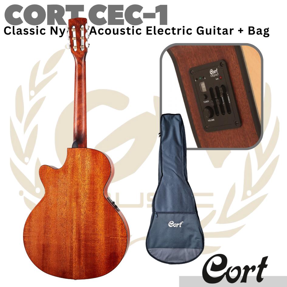 CORT CEC-1 Classic Nylon Acoustic Electric Guitar - Akustik Nilon CEC1 CE-C1