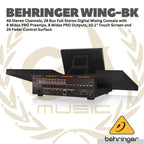 Behringer Wing-BK 48 Channel Full Stereo Digital Audio Mixer - 28 Bus Full Stereo Digital Mixing Console 24 Fader Control Surface Touch Screen