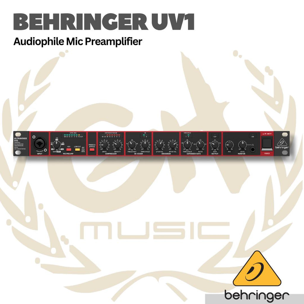 Behringer UV1 Audiophile Mic Preamplifier, Voice Processor and 192 kHz USB Audio Interface