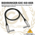 Behringer GIC 4SR  1/4" Right TRS Right Angled Instrument Cable - Jack Kabel Instrument