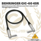 Behringer GIC 4SR  1/4" Right TRS Right Angled Instrument Cable - Jack Kabel Instrument