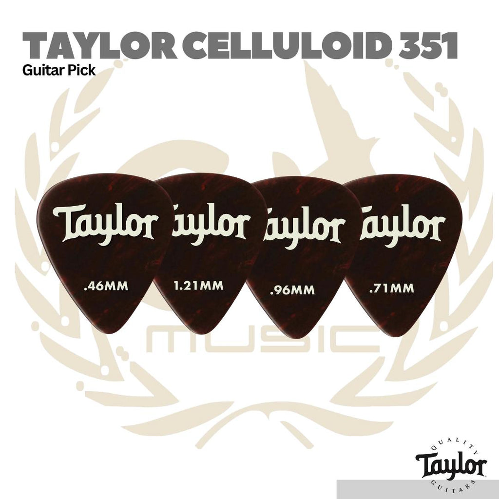 Taylor Celluloid 351 Picks, Tortoise 12-Pack - Pick Gitar Bass