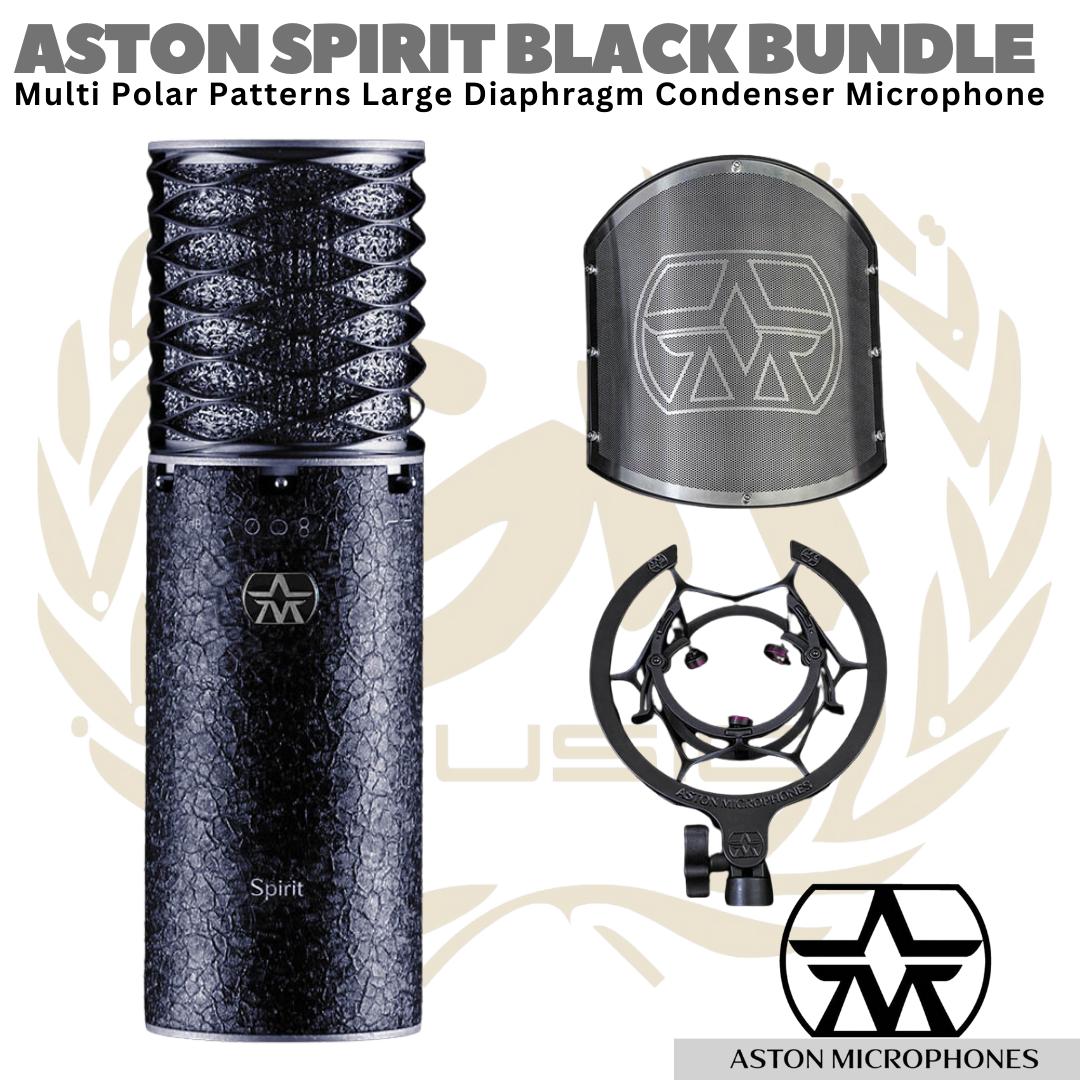 ASTON SPIRIT BLACK BUNDLE Multi Polar Patterns Condenser Microphone (made in UK)