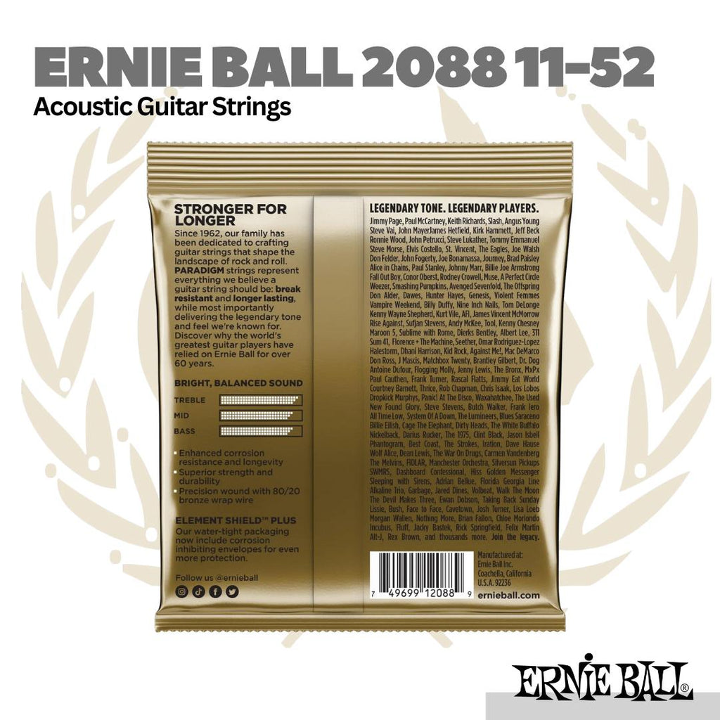 Ernie Ball 2088 Acoustic Guitar Strings 11-52 - Senar Gitar Akustik