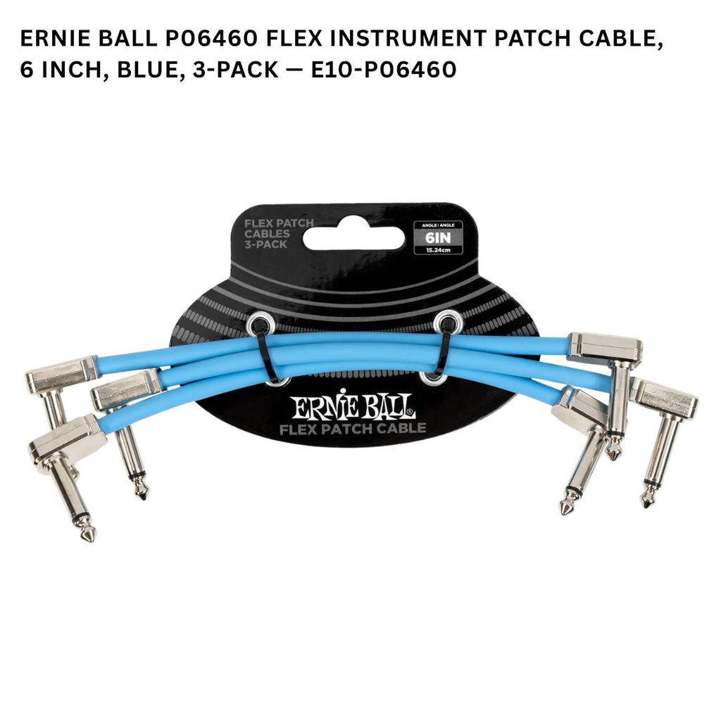 Ernie Ball Flex Instrument Patch Cable, 3, 6 & 12 Inch, 3-Pack - Kabel Patch TS isi 3