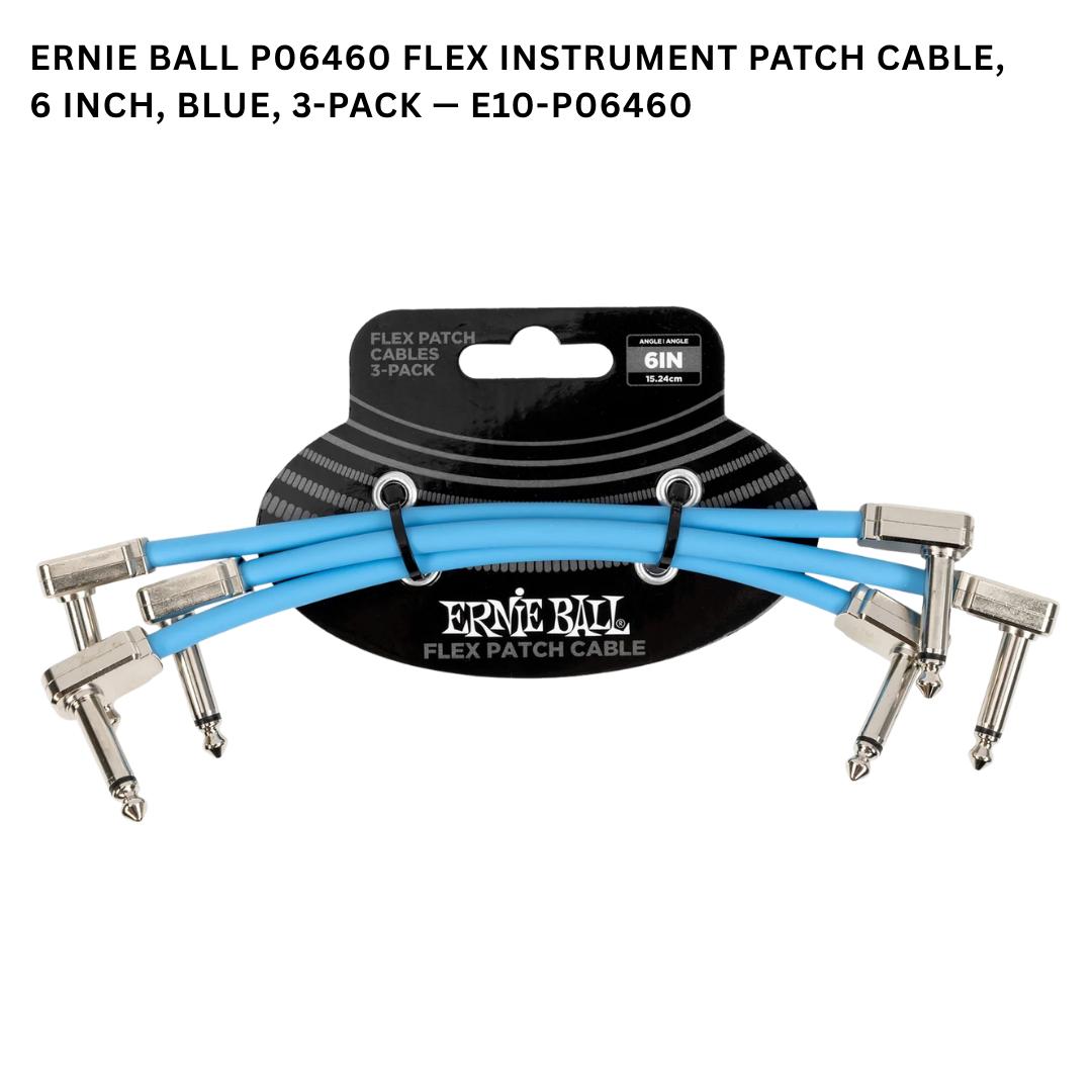 Ernie Ball Flex Instrument Patch Cable, 3, 6 & 12 Inch, 3-Pack - Kabel Patch TS isi 3