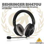 Behringer BH470U Premium Stereo Headset with Detachable Microphone and USB Cable