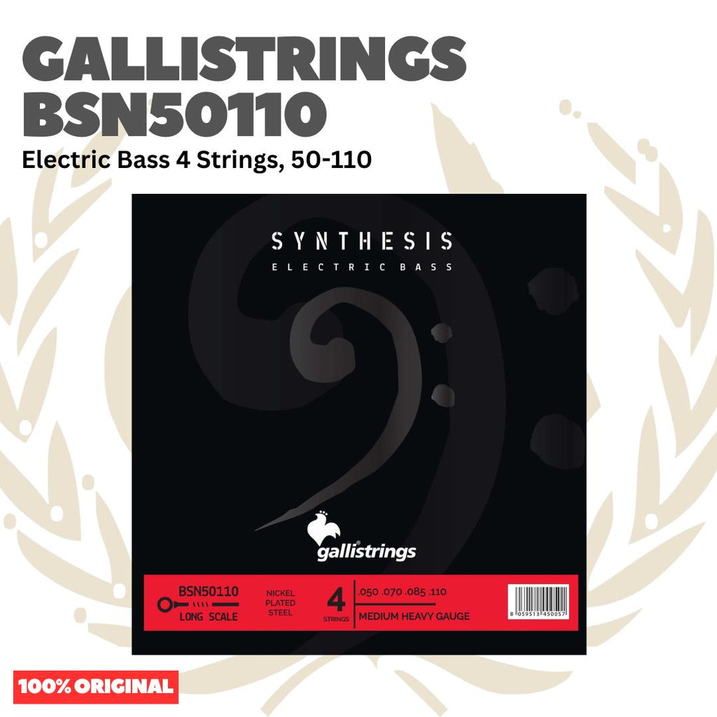 GALLISTRINGS BSN50110 Electric Bass 4-Strings 50-110 Long Scale - Senar Bass Listrik Elektrik Galli Strings Original Asli