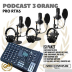 RECORDING TECH PRO RTX6 PLUS MAONO A03T, PAKET PODCAST 3 ORANG KOMPLIT