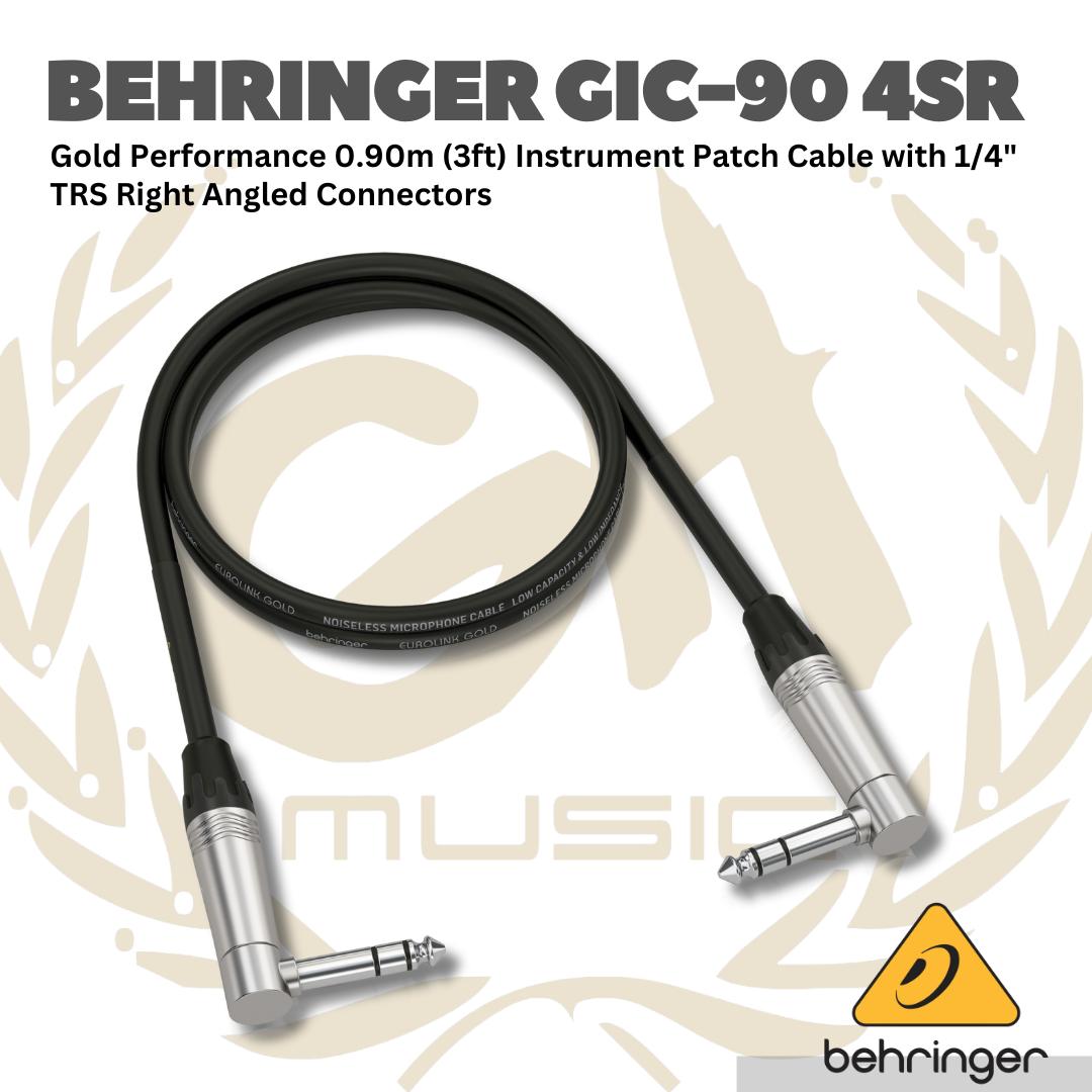 Behringer GIC 4SR  1/4" Right TRS Right Angled Instrument Cable - Jack Kabel Instrument