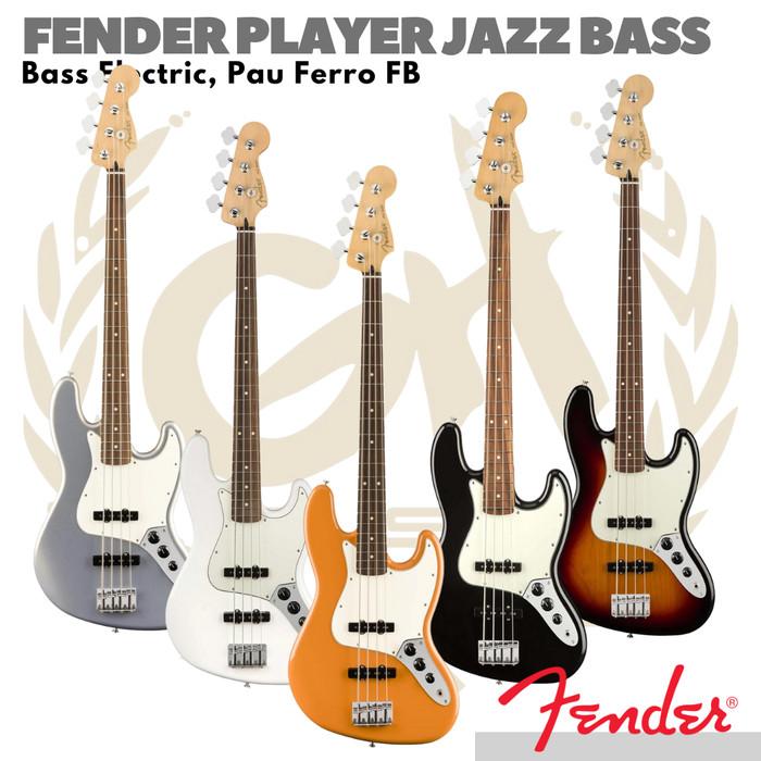 FENDER PLAYER JAZZ BASS Guitar Electric, Pau Ferro FB | Bass Listrik