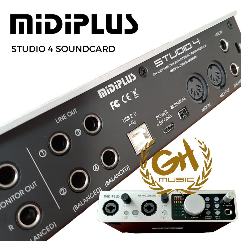 MIDIPLUS STUDIO4 SOUNDCARD utk Mic Microphone RECORDING ZOOM PODCAST