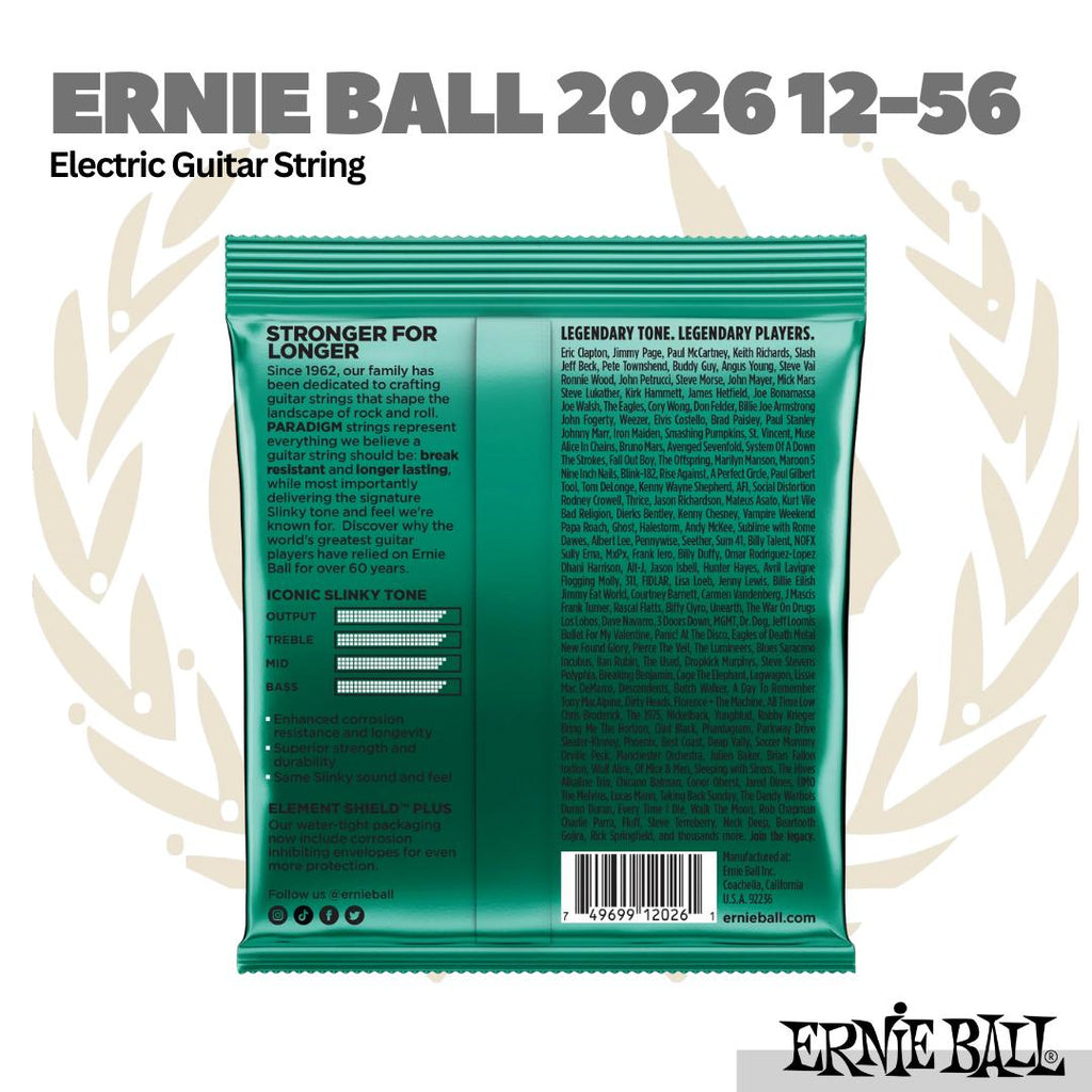 Ernie Ball 2026 Paradigm Not Even Slinky Electric Guitar Strings, 12-56