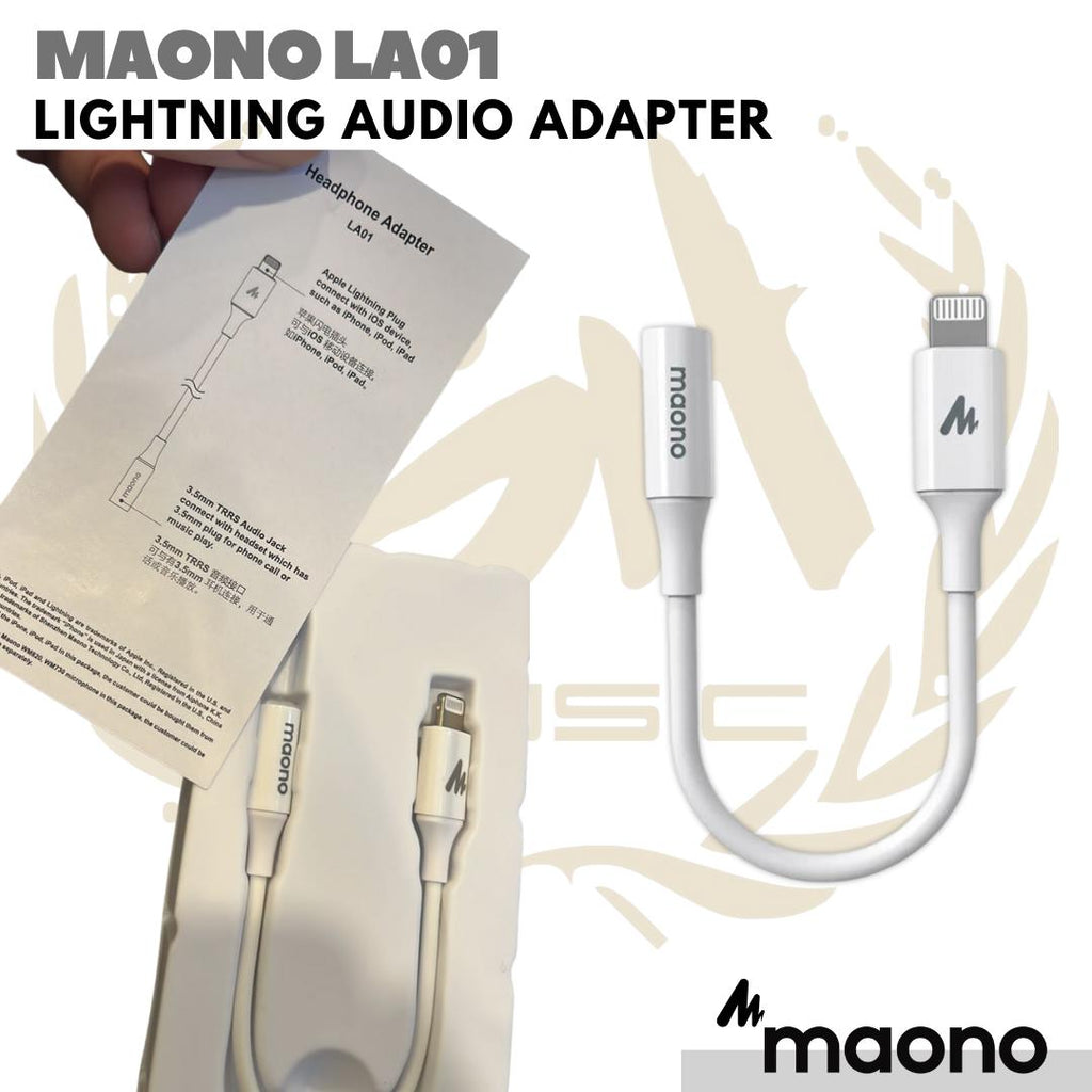 MAONO LA01 USB Lightning TRRS Audio Adapter for Iphone | Converter