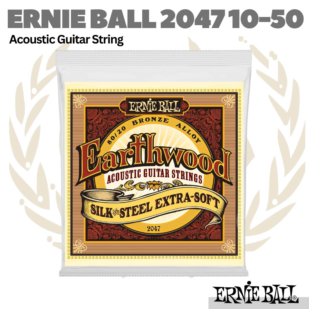 Ernie Ball 2047 Earthwood 80/20 Bronze Acoustic Guitar Strings, 10-50