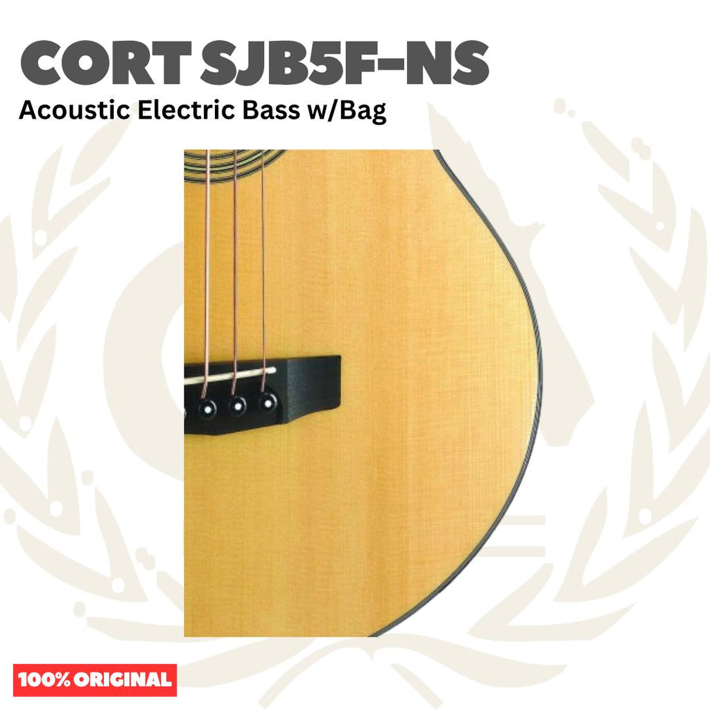 Cort SJB5F-NS Acoustic Electric Bass w/Bag - Bass Akustik dengan Preamp