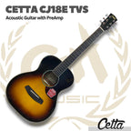 Cetta CJ18E Acoustic Guitar with Pre-Amp - Gitar Akustik Elektrik CJ18E dengan PreAmp