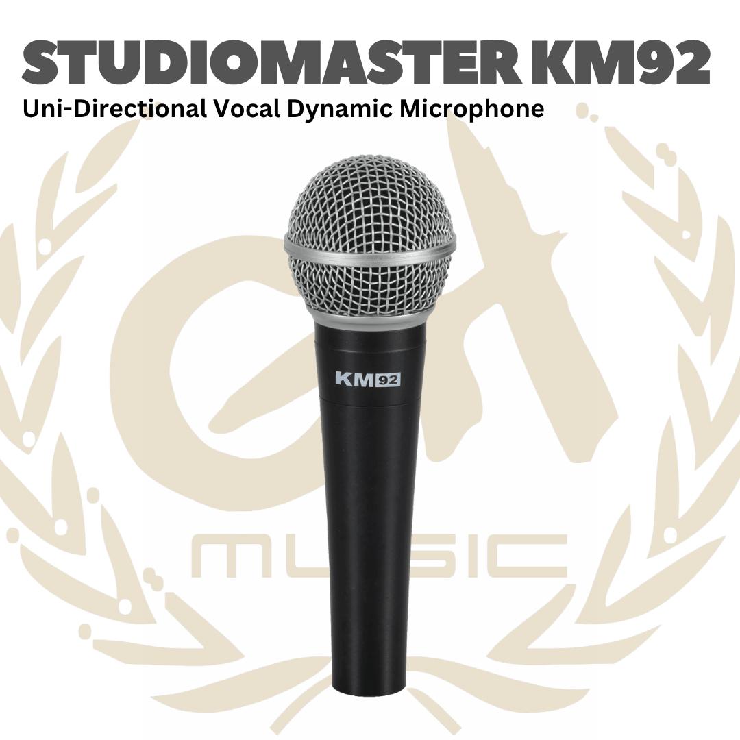 KM92 Uni-Directional Vocal Dynamic Microphone - KM 92 Mic Dinamik Karaoke Studiomaster KM-92 Mik Original