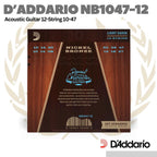 D'addario NB1047-12 Nickel Bronze Acoustic Guitar String - 12 Senar
