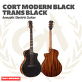 Cort Modern Black Trans Black Acoustic Electric Guitar w/Case - Gitar Akustik Elektrik