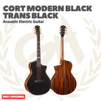Cort Modern Black Trans Black Acoustic Electric Guitar w/Case - Gitar Akustik Elektrik