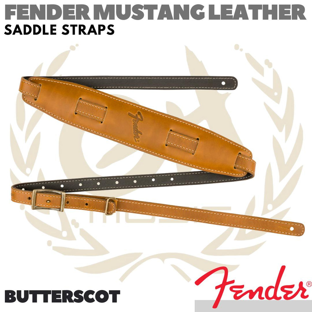 FENDER Mustang Leather Saddle Guitar Strap | Tali Gitar - STANDART