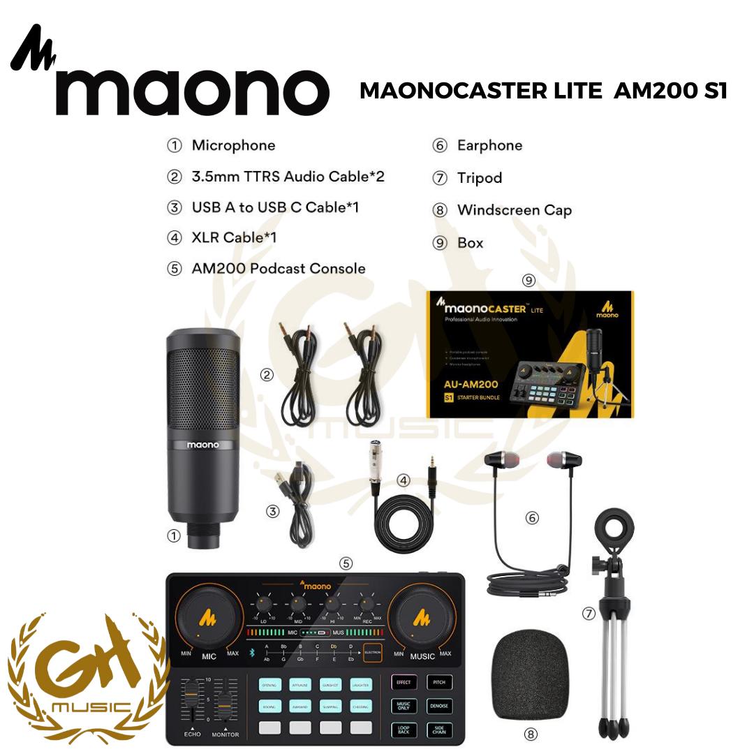 MAONOCASTER AM200-S1 Single Mic Bundle: All-In-One Podcast Studio
