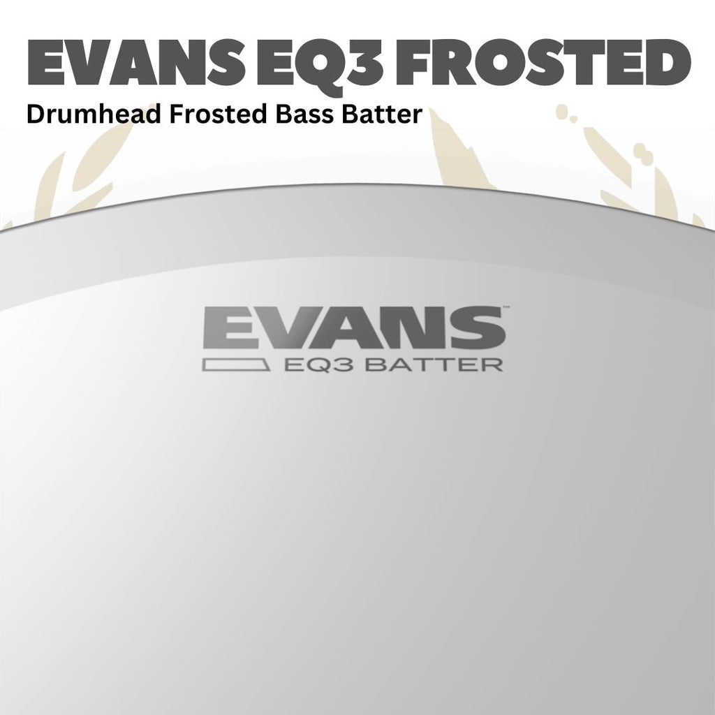 EVANS EQ3 Frosted Bass Drumhead Batter - Membran Bass Drum Frosted