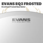 EVANS EQ3 Frosted Bass Drumhead Batter - Membran Bass Drum Frosted