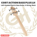 Cort Action Bass Plus LH-BK Left-Handed Electric Guitar Bass 4-String, Black - Gitar Bass Kidal Elektrik Original Asli