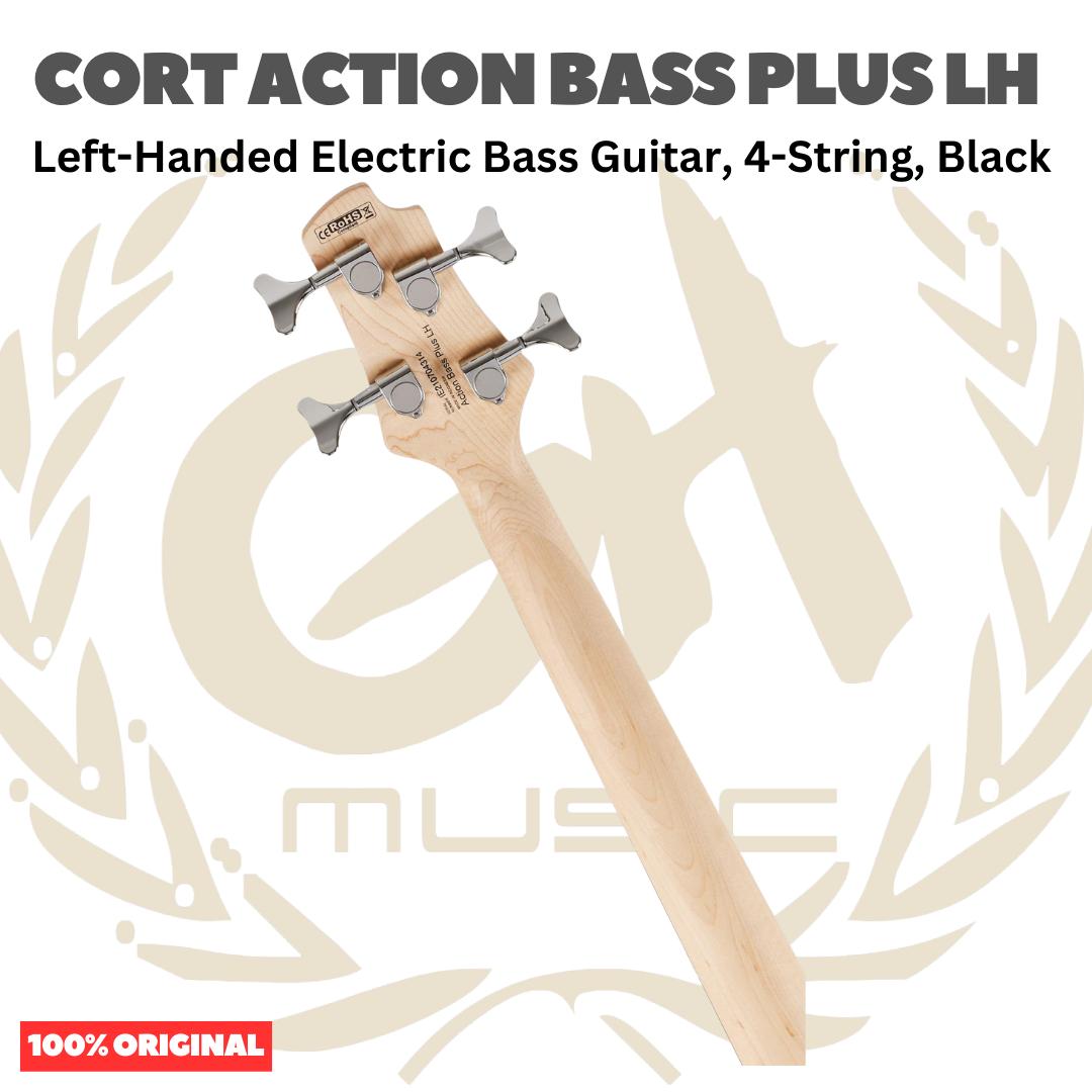 Cort Action Bass Plus LH-BK Left-Handed Electric Guitar Bass 4-String, Black - Gitar Bass Kidal Elektrik Original Asli