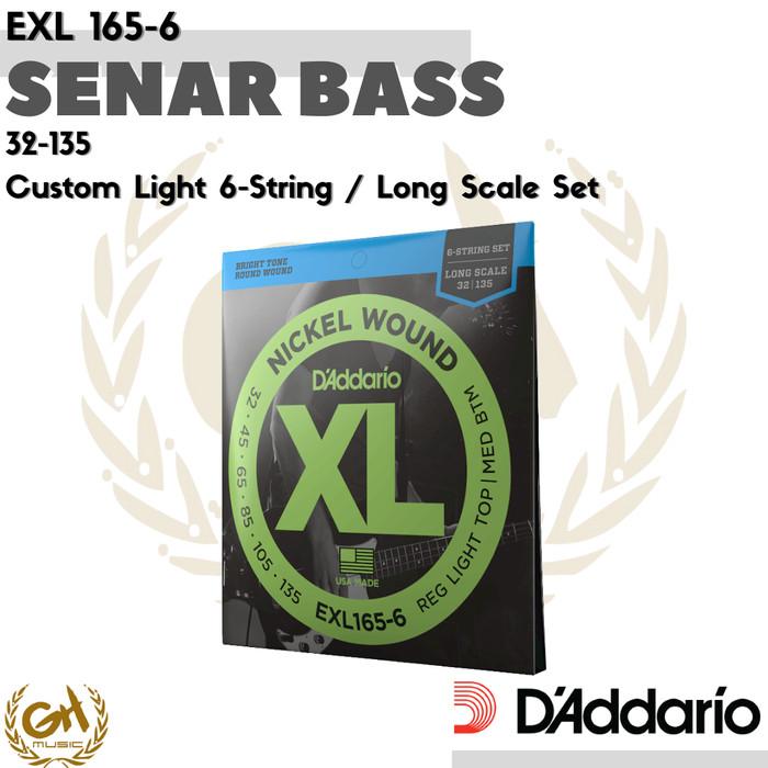 D'ADDARIO NICKEL WOUND XL, EXL 165-6, 32-135, 6 SENAR BASS CUSTOM