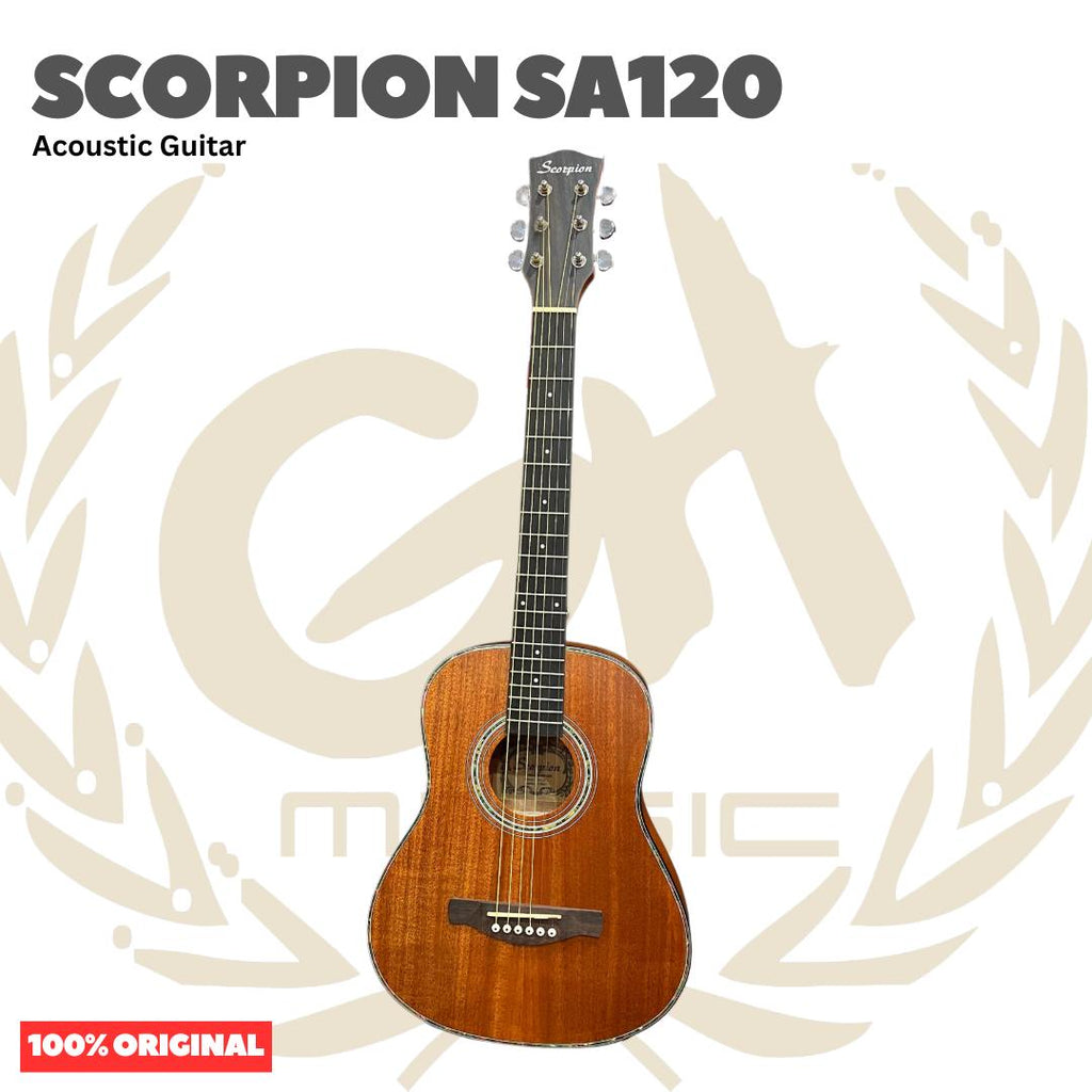 Scorpion SA120 Acoustic Guitar with 3/4 Body Scale - SA 120 Gitar Akustik dengan Ukuran 3/4 Original Asli