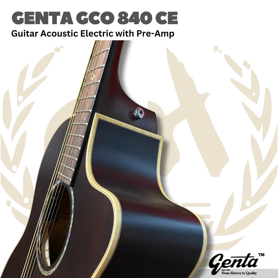 GENTA GCO 840 CE Acoustic Electric Guitar | Gitar Akustik With Preamp GCO840CE