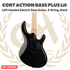 Cort Action Bass Plus LH-BK Left-Handed Electric Guitar Bass 4-String, Black - Gitar Bass Kidal Elektrik Original Asli