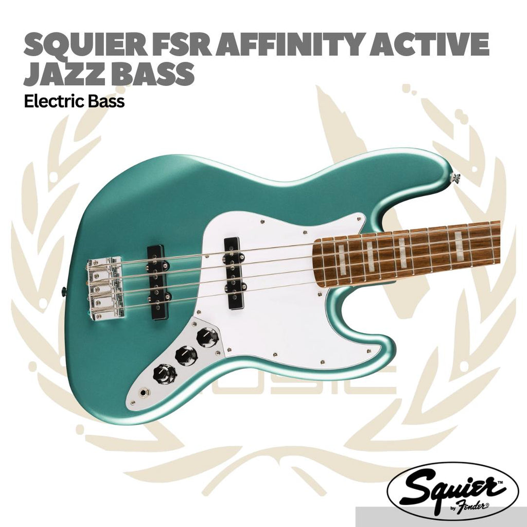 Squier Affinity Series Active Jazz Bass Guitar, Laurel FB - Bass Elektrik