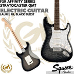 Squier FSR Affinity Series Stratocaster QMT Electric Guitar, Laurel FB - Gitar Listrik Elektrik