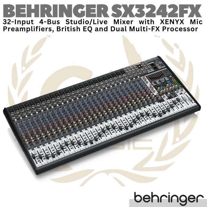 BEHRINGER EURODESK SX3242FX 32 Input 4 Bus Studio Live Audio Mixer