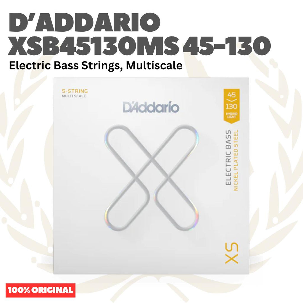 D'Addario XSB45130MS 45-130 Nickel Plated Steel Multi Scale Electric Bass 5-Strings - Senar Bass Listrik Elektrik 5-Senar Coated XSB-45130MS