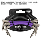 Ernie Ball Flex Instrument Patch Cable, 3, 6 & 12 Inch, 3-Pack - Kabel Patch TS isi 3
