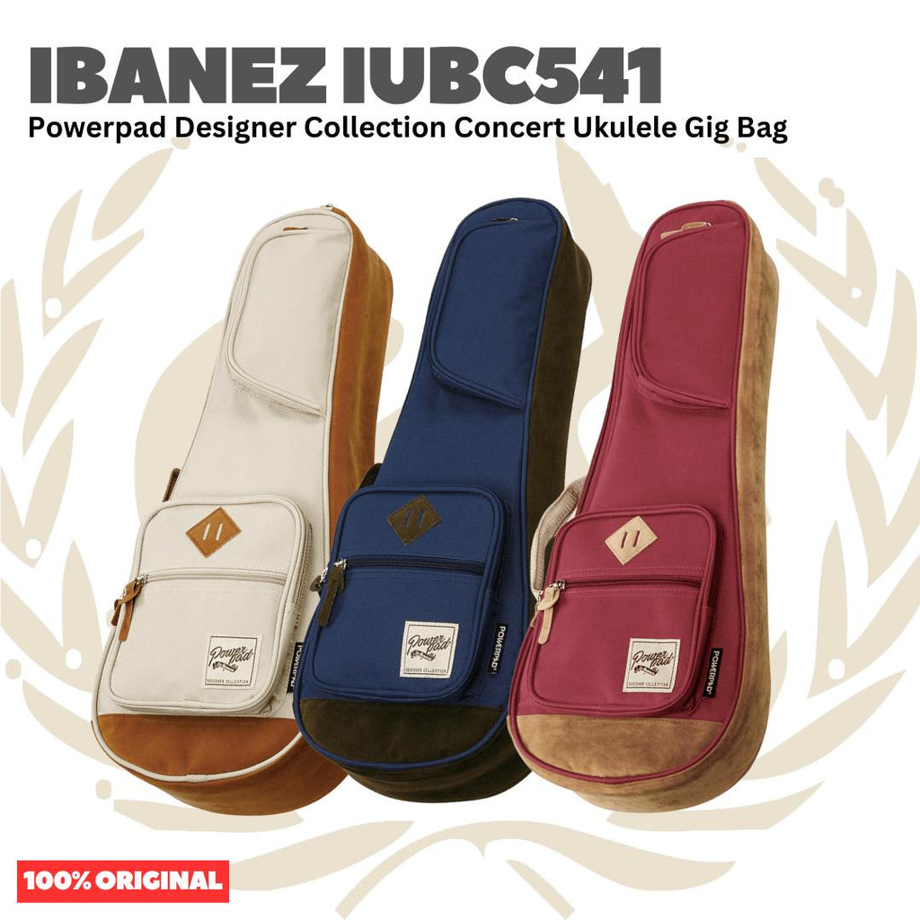 Ibanez IUBC541 Powerpad Designer Collection Gig Bag for Concert Ukulele - Tas Ukulele Concert Original Asli