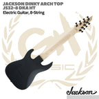 Jackson JS Series Dinky Arch Top JS32-8 DKA HT Electric Guitar, Amaranth FB, Satin Black - Gitar Listrik 8-String