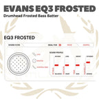 EVANS EQ3 Frosted Bass Drumhead Batter - Membran Bass Drum Frosted
