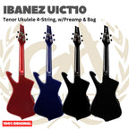 Ibanez UICT10 Tenor Ukulele 4-String w/Preamp & Bag - Ukulele Tenor 4-senar Original Asli
