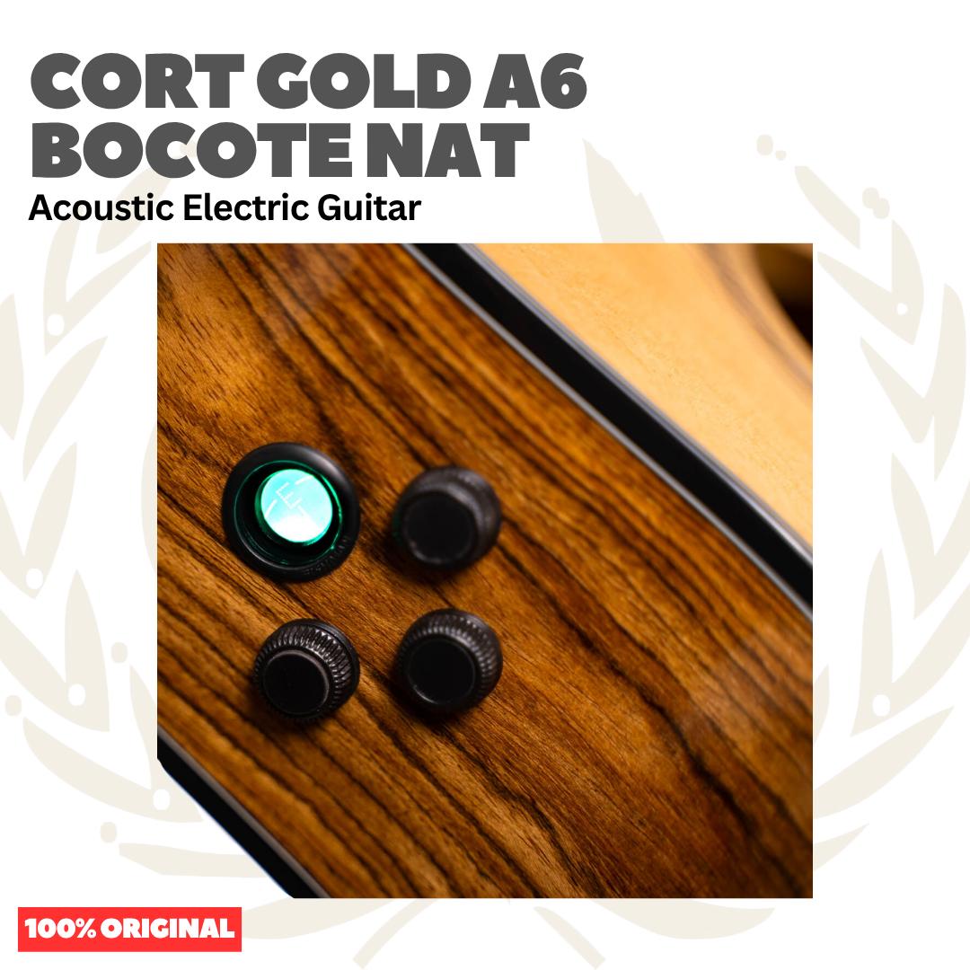 Cort GOLD A6 BOCOTE NAT Acoustic Electric w/Case - Gitar Akustik Elektrik
