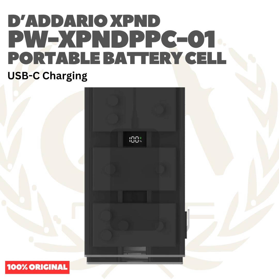 D'Addario PW-XPNDPPC-01 XPND Portable Battery Cell USB-C Charging - Power Battery 10,000mAh untuk Pedalboard Efek Gitar Bass