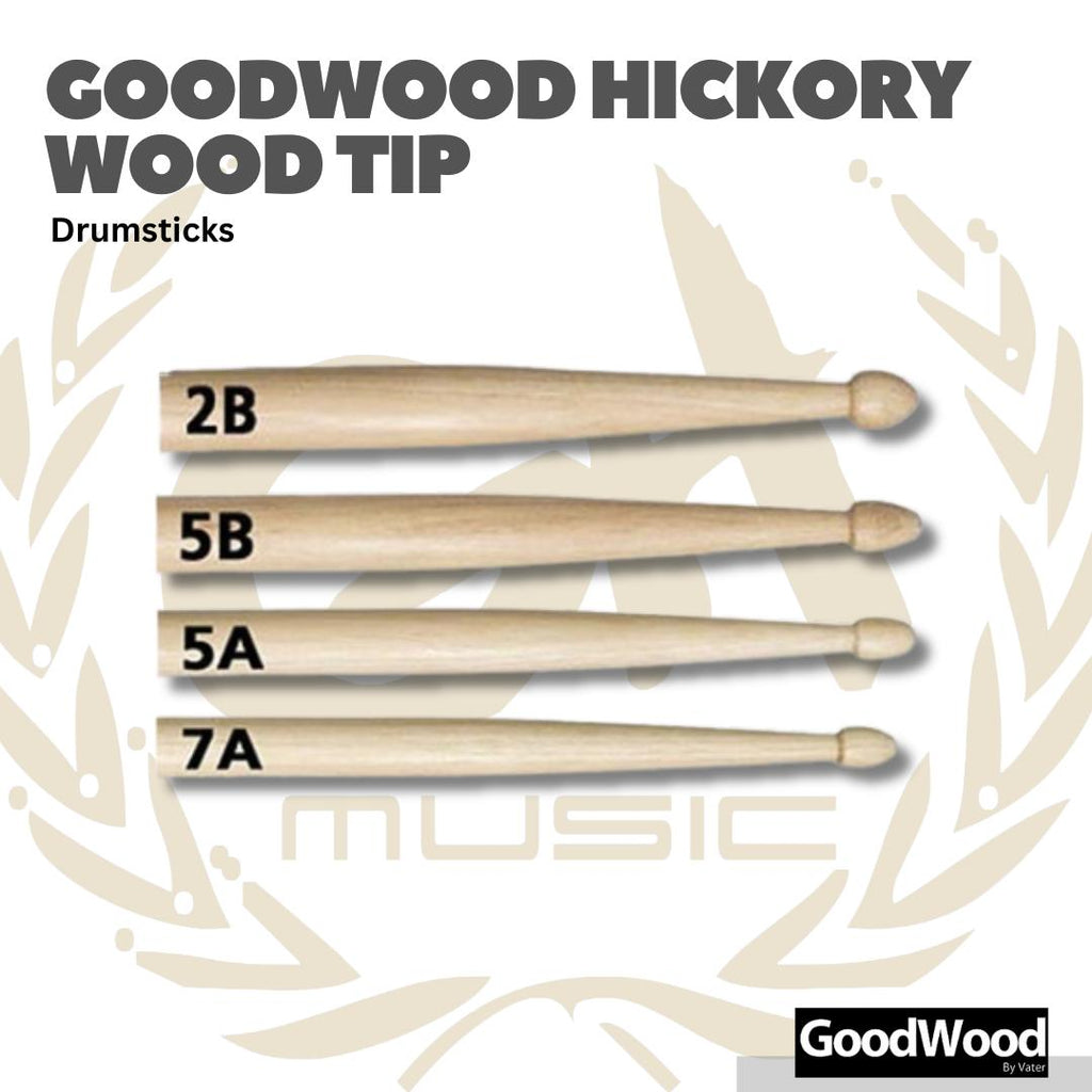 GOODWOOD by Vater Hickory Wood Tip Stick Drum - Stik Drum